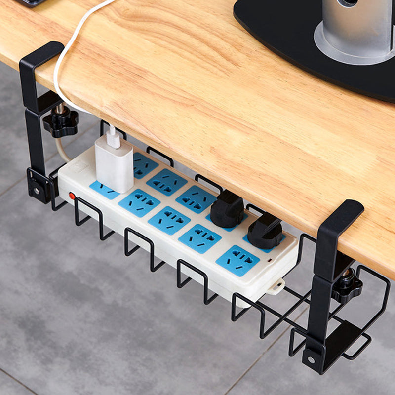 Under Desk Cable Management Rack Carbon Steel Power Strip Cable Storage Basket Under Desk Cable Management Rack Carbon Steel Power Strip Cable Storage Basket